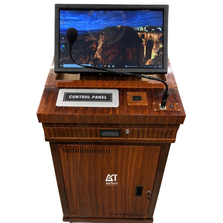 Wooden Texture Motorized Podium